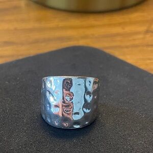 Hammered Silver Colored Ring